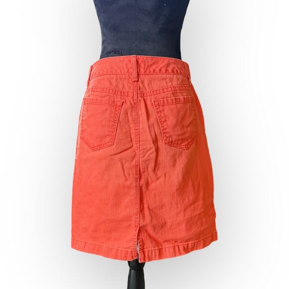 L.L. Bean Women's Orange Favorite Fit Straight Denim Pencil Skirt Size 6 - Picture 7 of 12